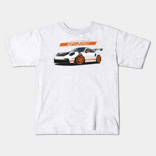 Car 911 gt3 rs white orange Kids T-Shirt